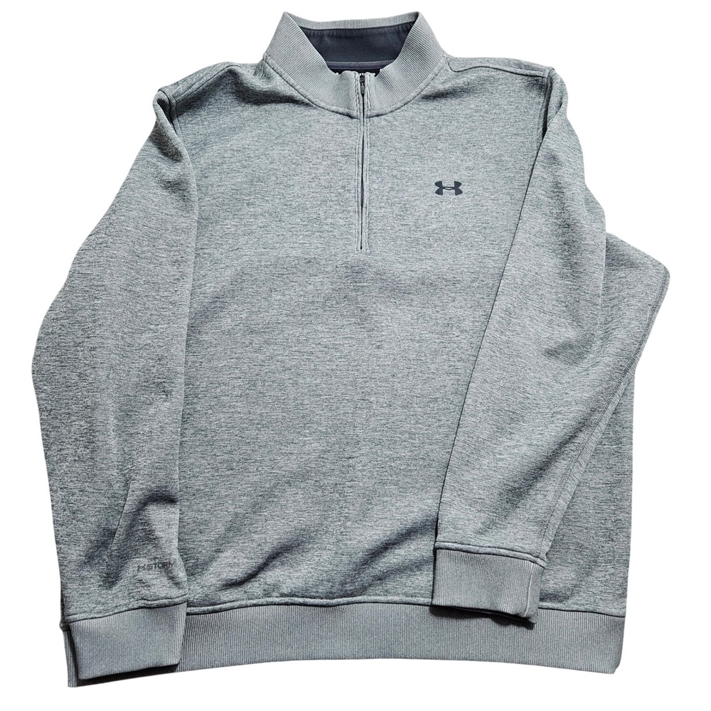 Under Armour Storm ColdGear Pullover Mens XXL Gray Heathered 1/4 Zip Sweater
